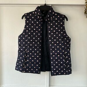 Navy Blue Vest with Pink Polka Dots • Size M
